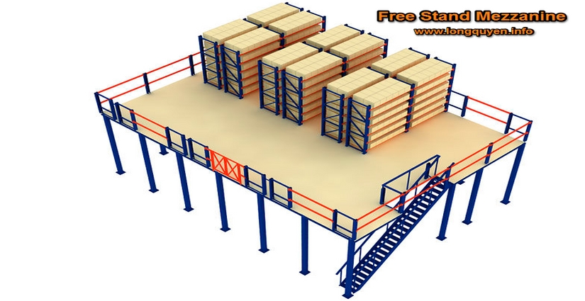 Sàn tầng lửng Mezzanine kết hợp lưu trữ pallet hàng hóa phía trên và bên dưới trong kho