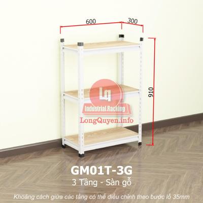 Kệ sắt V lỗ GAMA - KHÔNG BULÔNG (Mặt gỗ 8mm)